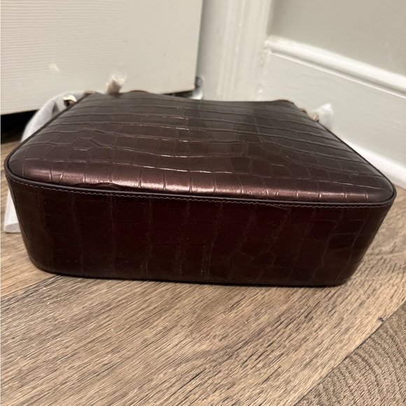 KATE SPADE Margot Metallic Croc Embossed Convertible Shoulder Bag NWT - Picture 6 of 7